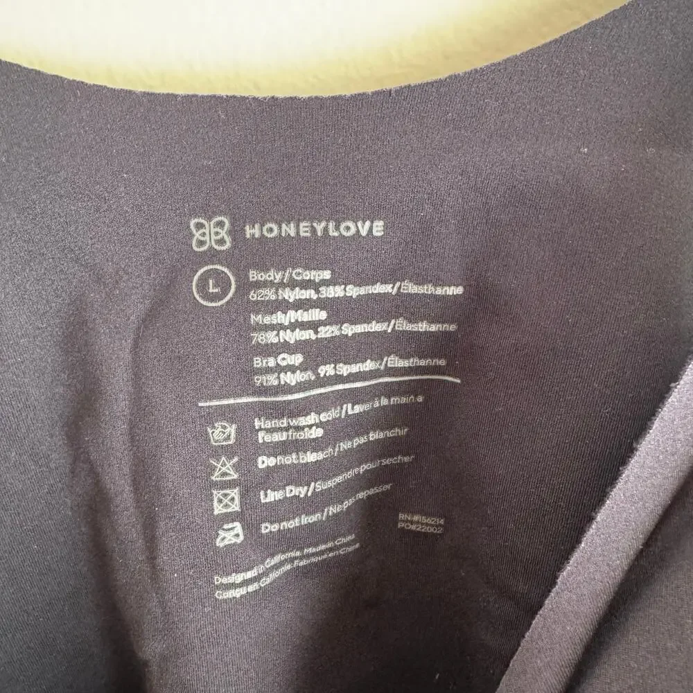 Honeylove Black Liftwear Camisole Tank Top Shapewear Adjustable Straps Large